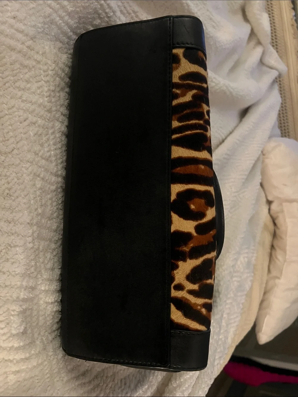 kate spade leopard print satchel in black and brown